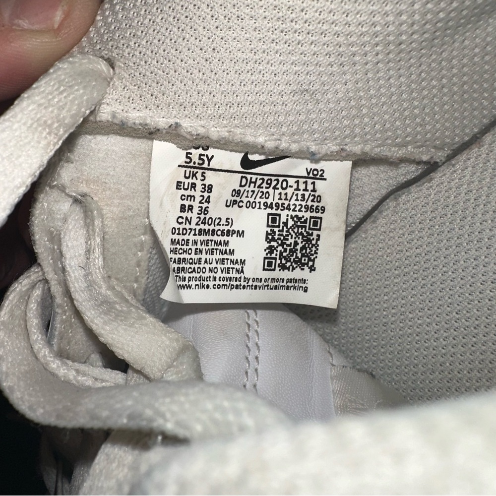 Youth Nike Air Force 1 LE 5.5 DH2920-111 - Picture 7 of 7
